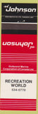 Matchbook Cover - Johnson Boat Motors Recreation World Canada