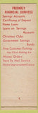 Matchbook Cover - Peoples Savings Loan Columbus OH 70th Anniversary