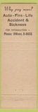 Matchbook Cover - Allstate Insurance Mamaroneck NY Purchase Anniversary 1961