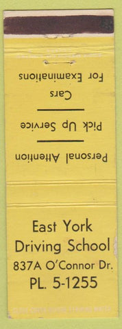 Matchbook Cover - East York Driving School Toronto ON WORN
