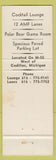 Matchbook Cover - Pine Gardens Cadillac MI tree