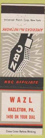 Matchbook Cover - WAZL NBC Radio Hazleton PA