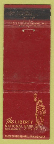 Matchbook Cover - Liberty National Bank Oklahoma City OK Statue Liberty WORN