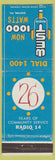Matchbook Cover - WEST Radio 14 26th Anniversary Allentown Bethlehem Easton PA