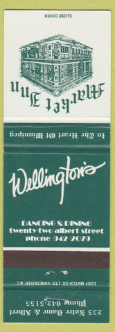 Matchbook Cover - Wellington's Restaurant Winnipeg MB