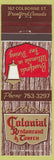 Matchbook Cover - Colonial Restaurant Tavern Brantford ON