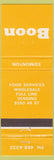 Matchbook Cover - Boon Restaurants Food Edmonton AB