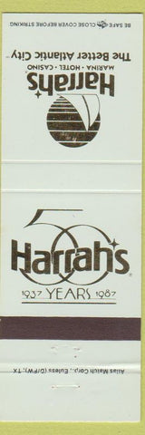 Matchbook Cover - Harrah's Hotel Casino Atlantic City NJ