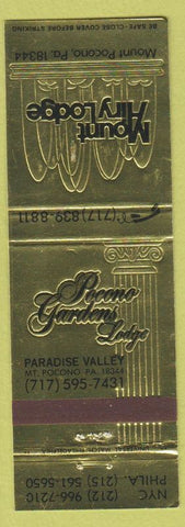 Matchbook Cover - Pocono Gardens Lodge Mount Pocono PA