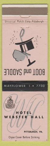 Matchbook Cover - Hotel Webster Hall Pittsburgh PA Boot and Saddle
