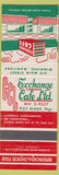 Matchbook Cover - Exchange Cafe Winnipeg MB