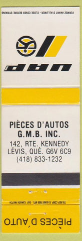 Matchbook Cover - UAP Auto Parts Levis QC