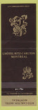 Matchbook Cover - Hotel Ritz Carlton Montreal QC