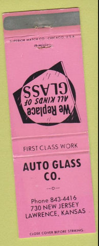 Matchbook Cover - Auto Glass Company Lawrence KS WEAR
