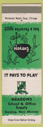 Matchbook Cover - Meadows School Office Supply Deming NM