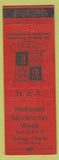 Matchbook Cover - National Secreteries Week Orange TX POOR red
