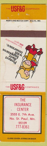 Matchbook Cover - Insurance Center North St Paul MN USF&G WEAR