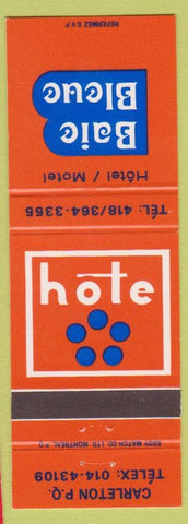 Matchbook Cover - Baie Bleaue Hotel Motel Carleton QC