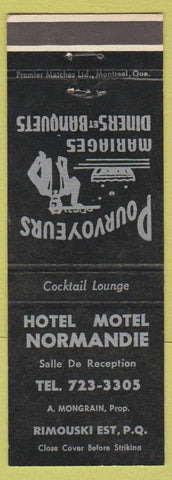 Matchbook Cover - Hotel Motel Normandie Rimouski Est QC