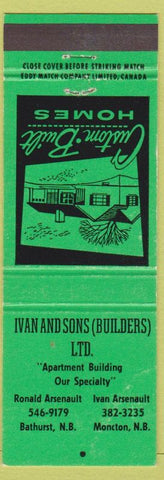 Matchbook Cover - Ivan and Sons Builders Bathurst Moncton NB