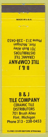Matchbook Cover - B and J Title Company Ceramics Flint MI yellow