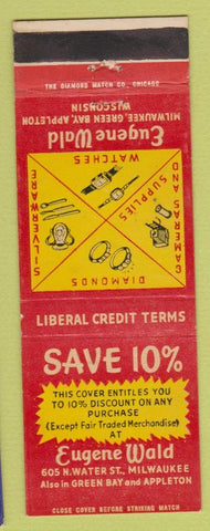 Matchbook Cover - Eugene Wald Jewelery Milwaukee Green Bay Appleton WI WEAR