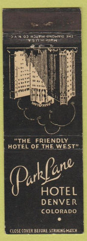 Matchbook Cover - Park Lane Hotel Denver Colorado WEAR