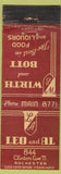 Matchbook Cover - Leo and Al Wirth and Bott Restaurant Rochester NY WEAR