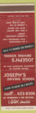 Matchbook Cover - Joseph's Driving School Newark NJ WORN