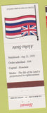 Matchbook Cover - State of Hawaii HI Aloha State