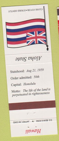 Matchbook Cover - State of Hawaii HI Aloha State