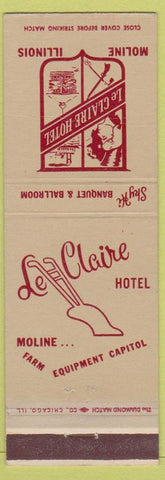Matchbook Cover - Le Claire Hotel Moline IL TAN WEAR