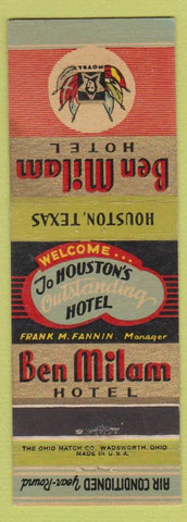 Matchbook Cover - Ben Milan Hotel Houston TX