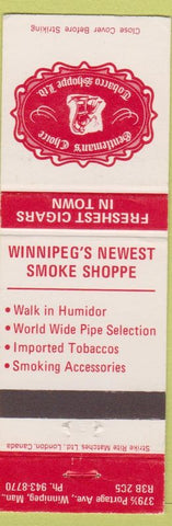 Matchbook Cover - Gentleman's Choice Tobacco Shop Winnipeg MB