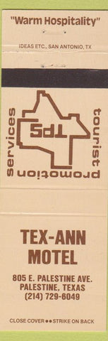 Matchbook Cover - Tex Ann Motel Palestine TX