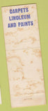 Matchbook Cover - Larry's Paint Store Benjamin Moore NO TOWN WORN BACK