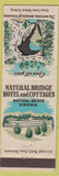 Matchbook Cover - Natural Bridge Hotel Cottages VA