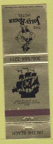 Matchbook Cover - Jolly Roger Hotel Fort Lauderdale FL pirate ship