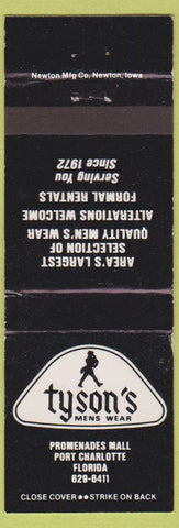 Matchbook Cover - Tyson's Mens Clothes Port Charlotte FL
