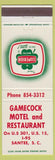 Matchbook Cover - Gamecock Motel Restaurant Santee SC