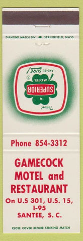 Matchbook Cover - Gamecock Motel Restaurant Santee SC