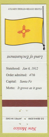 Matchbook Cover - State of New Mexico Land of Enchantment