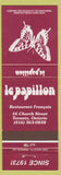 Matchbook Cover - Le Papillon French Restaurant Toronto ON butterfly WEAR