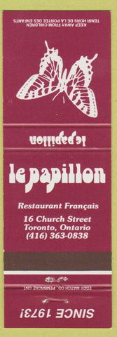 Matchbook Cover - Le Papillon French Restaurant Toronto ON butterfly WEAR