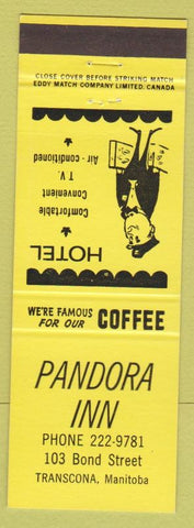 Matchbook Cover - Pandora Inn Transcona MB yellow