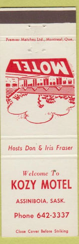 Matchbook Cover - Kozy Motel Assiniboia SK