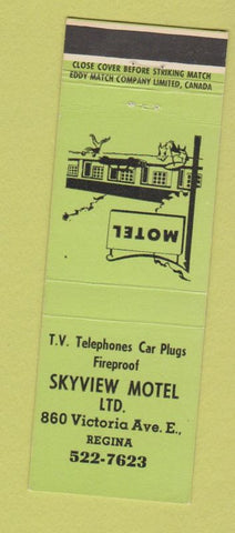 Matchbook Cover - Skyview Motel Regina SK