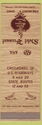 Matchbook Cover - Hotel Fremont OH