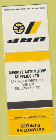 Matchbook Cover - UAP Auto Parts Merritt Supply BC