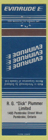 Matchbook Cover - Evinrude Boat Motors Pembroke ON RG Dick Plummer